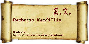 Rechnitz Kamélia névjegykártya